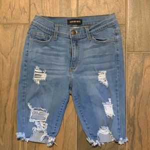 Fashion Nova Jean Shorts with Distress